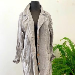 Linen Shirt Dress - Flax